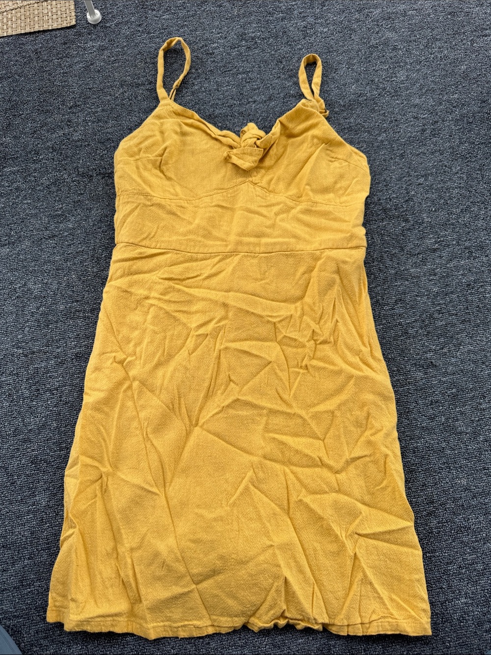 Hollister Mustard Yellow Twist-Front Mini Dress